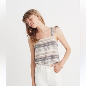 Madewell Striped Tank Top in Blue and Cream
